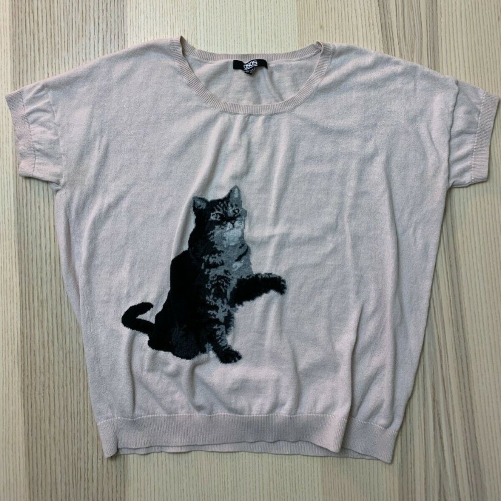 ASOS Womens Size 8 Cotton Cat Sweater T-Shirt